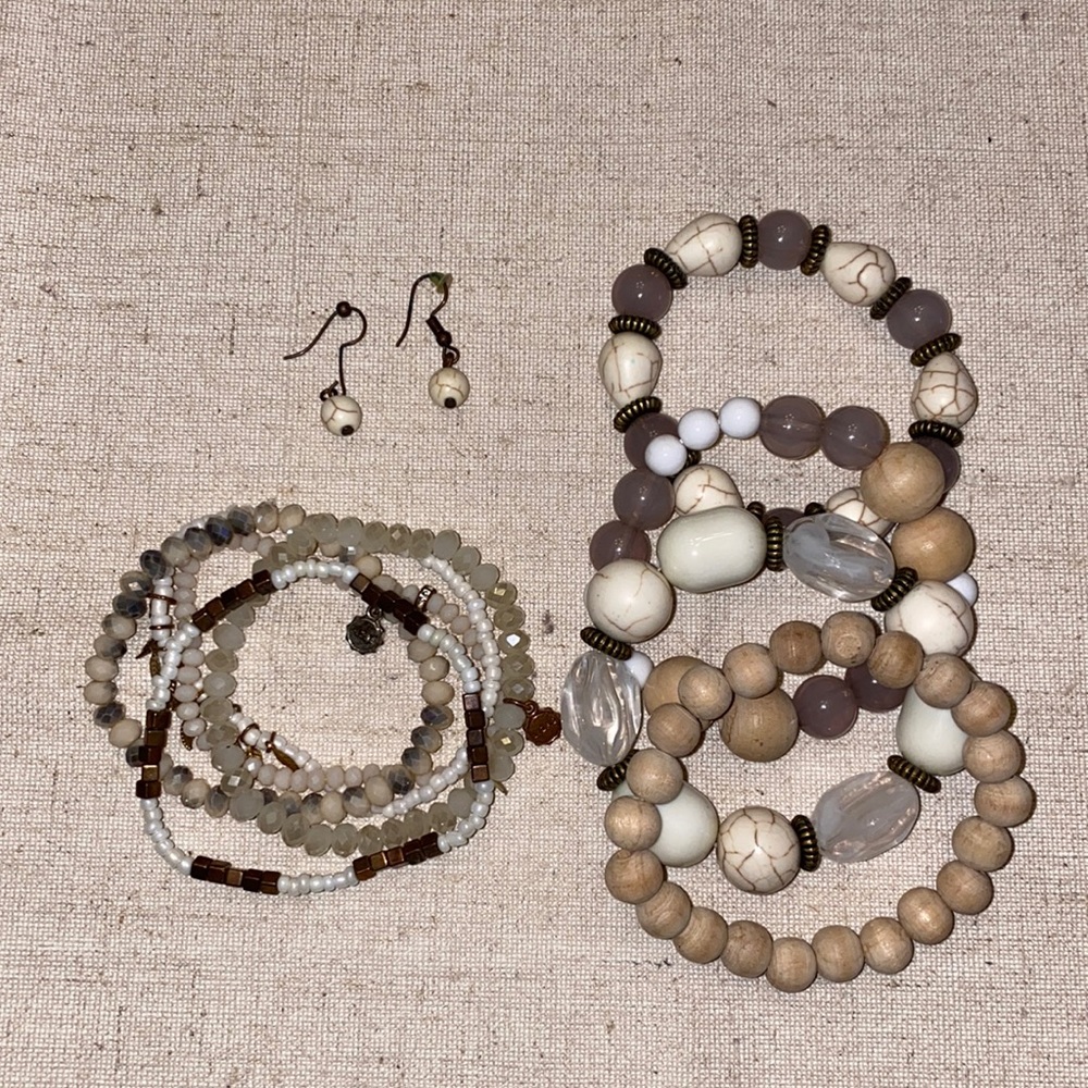 3 piece boho bracelet with earrings